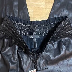 Zara Black Faux Leather Pants